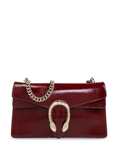 Gucci Small Dionysus Leather Shoulder Bag In Red