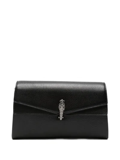 Gucci Small Dionysus Tiger-head Leather Shoulder Bag In Black