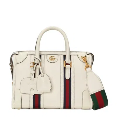Gucci Small Double G Top-handle Bag In White