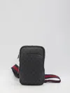Gucci Gg Supreme Leather Crossbody Bag In Black