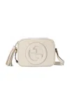 Gucci Small Gg Marmont Leather Shoulder Bag In White