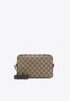 Gucci Small Gg Canvas Pouch Bag In Sand