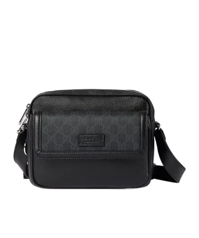 Gucci Small Gg Supreme Crossbody Bag In Black