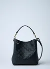 Gucci Gg Emblem Small Leather Bucket Bag In Black
