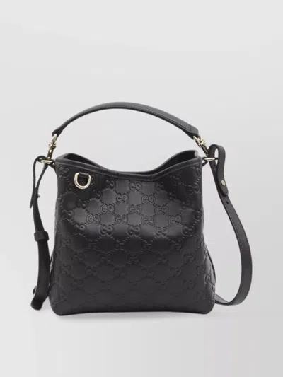 GUCCI SMALL GG EMBLEM BUCKET BAG