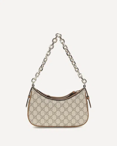 Gucci Small Gg Emblem Shoulder Bag In Neutral