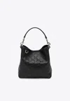 Gucci Small Gg Embossed Bucket Bag In Black