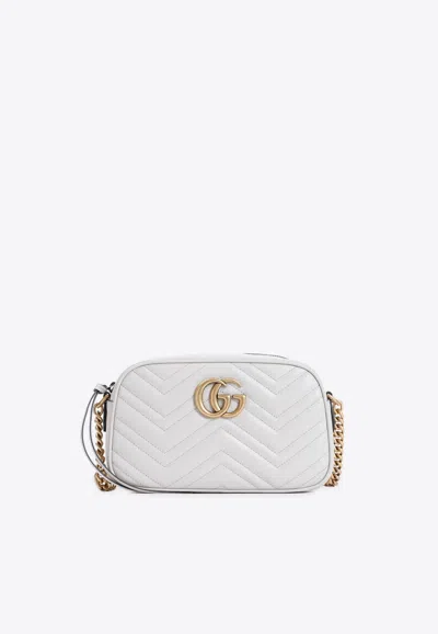 Gucci Sphinx White Matelasse Leather Marmont 2.0 Shoulder Bag