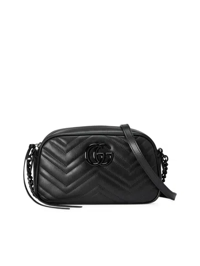 Gucci Women Small Gg Marmont Shoulder Bag In Black