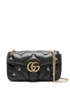 Gucci Small Gg Marmont Leather Shoulder Bag In Black