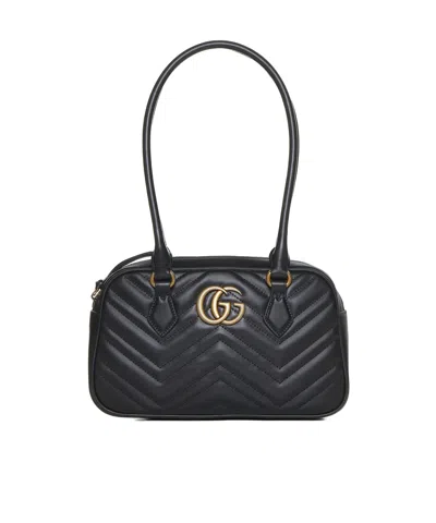 Gucci Small Gg Marmont Shoulder Bag In Black
