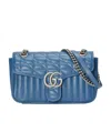 Gucci Small Gg Marmont Shoulder Bag In Blue