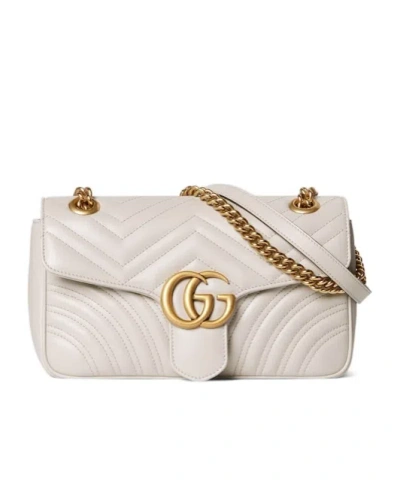 Gucci Gg Marmont Small Shoulder Bag In White
