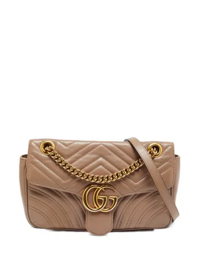 Pre-owned Gucci Small Gg Marmont Shoulder Bag In Pink