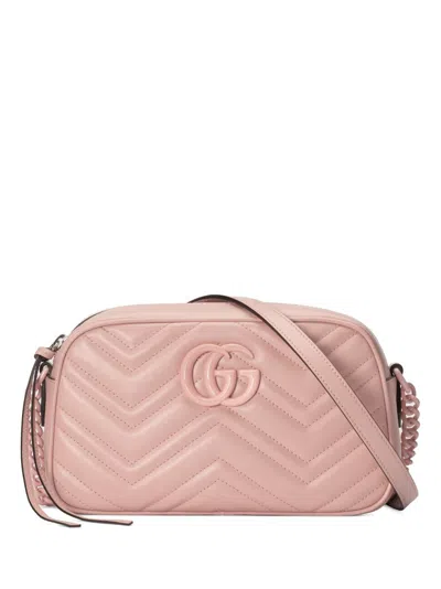 Gucci Small Gg Marmont Shoulder Bag In Pink