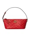 Gucci Small Gg Marmont Quilted Leather Shoulder Bag In Red