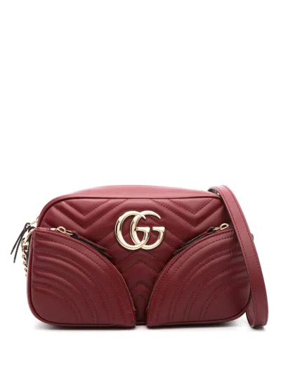 Gucci Kleine Gg Marmont Schultertasche In Red Again