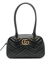 Gucci Gg Marmont Leather Shoulder Bag In Black