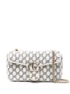 Gucci Gg Marmont Small Tweed Shoulder Bag In White