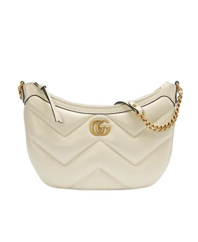 Gucci Small Gg Marmont Shoulder Bag In White