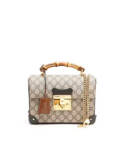 Gucci Small Gg Padlock Bamboo Bag In Multi