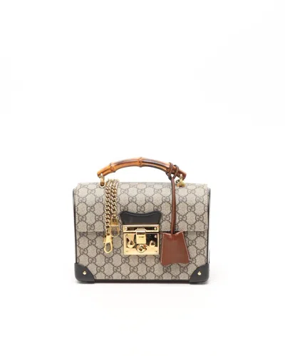 Gucci Small Gg Padlock Bamboo Bag In Pattern