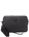 Gucci Small Gg Supreme Canvas & Leather Camera Bag In Black