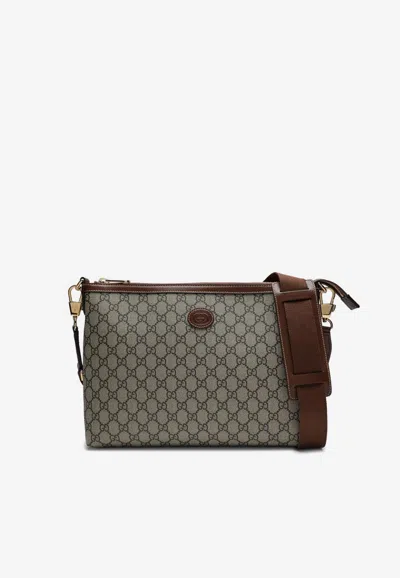 Gucci Small Gg Supreme Messenger Bag In Sand