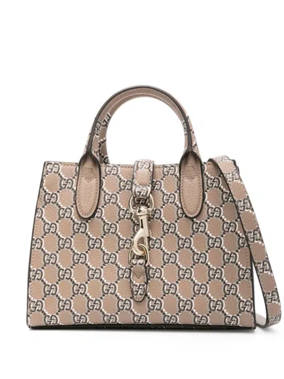 Gucci Small Gg Tote Bag In Brown