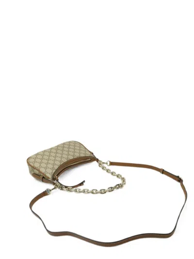 Pre-owned Gucci Small Gg-pattern Two-way Handbag In Neutrals