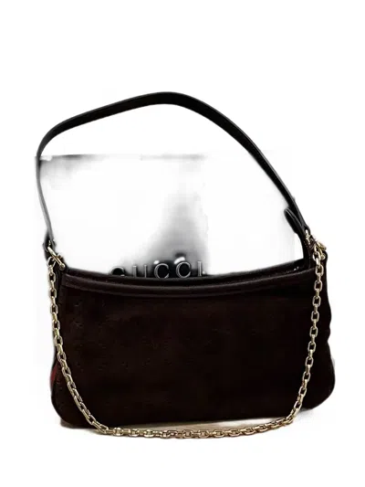 Gucci Small Gossip Suede Chain-link Tote Bag In Brown