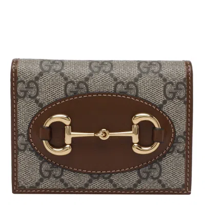Gucci Small  Horsebit 1955 Wallet In Brown