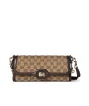 Gucci Mini Gg Canvas Shoulder Bag In Brown