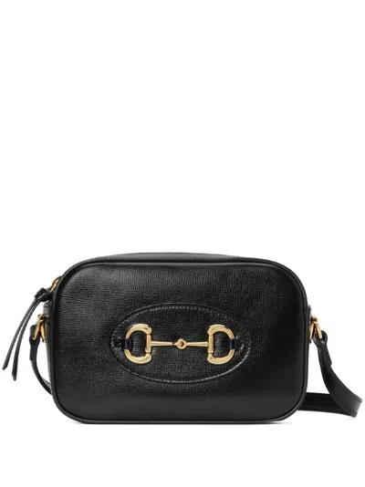 Gucci Horsebit 1955 Small Shoulder Crossbody Handbag In Black