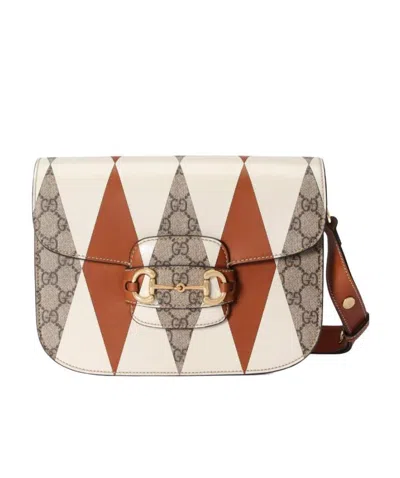 Gucci Small Horsebit 1955 Shoulder Bag In White