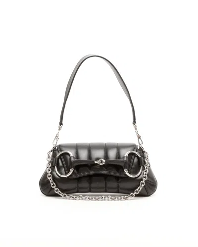 Gucci Small Horsebit Chain Bag In Black