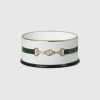Gucci Small Horsebit Print Pet Bowl In White