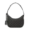 Gucci Monogrammed Denim Shoulder Bag In Black
