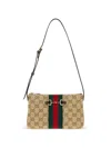 Gucci Small Horsebit Web-stripe Shoulder Bag In Multi