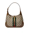 Gucci Jackie 1961 Small Webbing-trimmed Coated-canvas And Leather Shoulder Bag In White