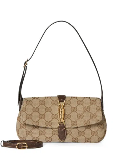 Gucci Small Jackie Gg Supreme Shoulder Bag In Brown