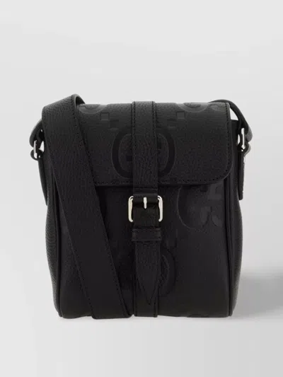 Gucci Small Jumbo Gg Crossbody Bag In Blackblack