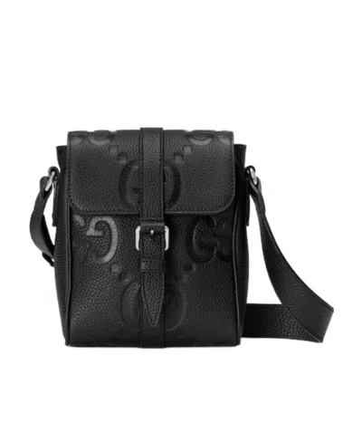 Gucci Small Jumbo Gg Messenger Bag In Black