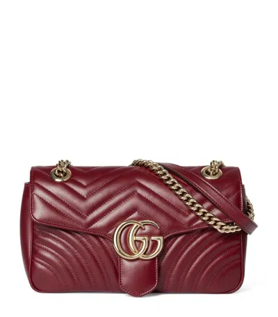Gucci Small Leather Gg Marmont Shoulder Bag In Multi