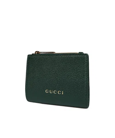 Gucci Small Lettering Wallet In Green