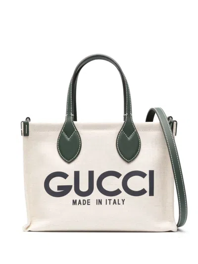 Gucci Kleiner Shopper Mit Logo-print In White