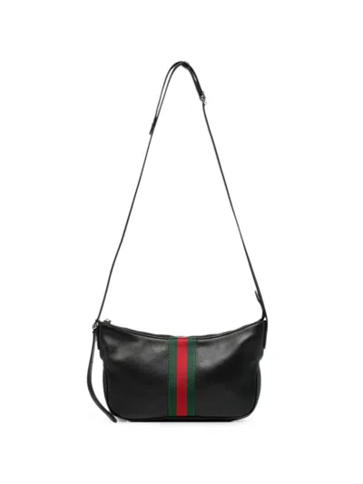 Gucci Small Lunetta Web-stripe Crossbody Bag In Purple