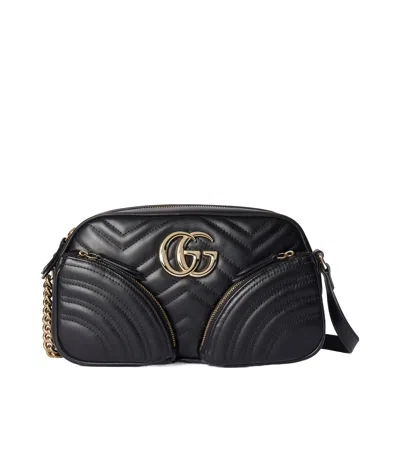 GUCCI GUCCI LOGO PLAQUE QUILTED SHOULDER BAG
