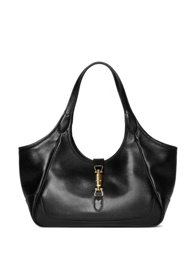 Gucci Small Mercato Leather Tote Bag In Black