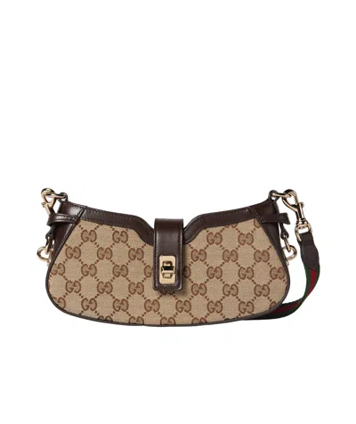 Gucci Small Moon Side Shoulder Bag In Brown